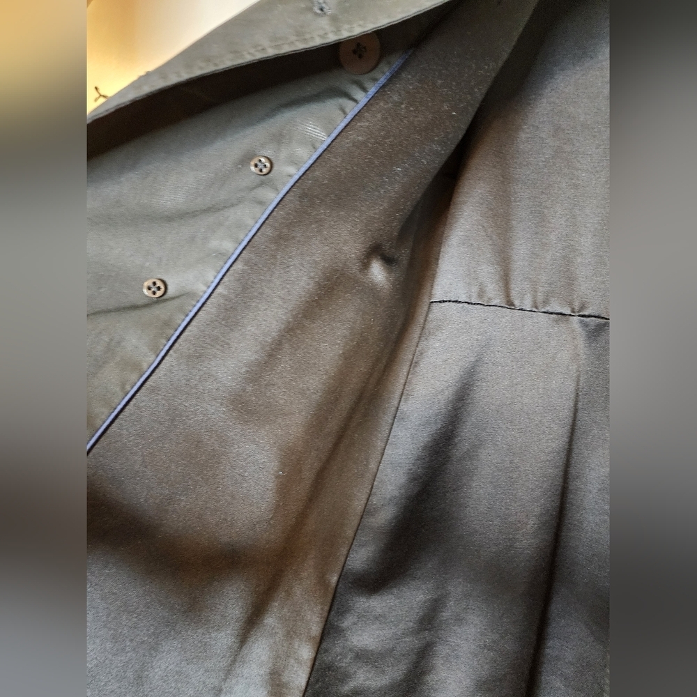 DKNY Black Trench Coat Classic Tailored Design Double Breasted Military Zippers - Picture 13 of 16